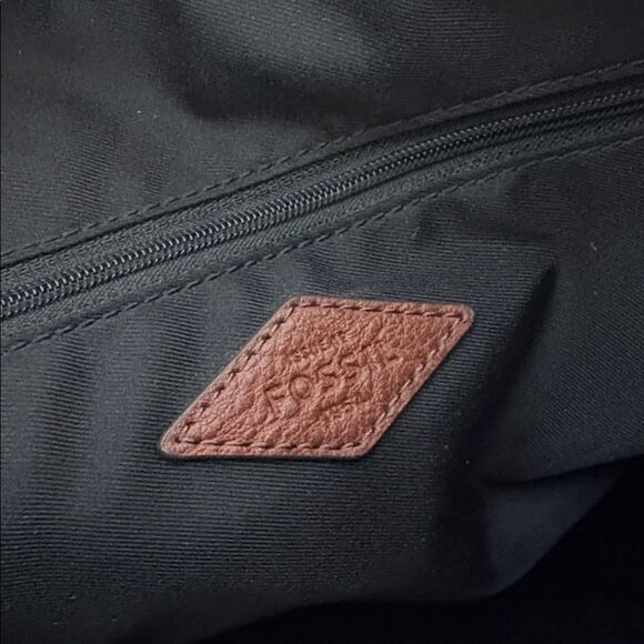 Fossil Fiona Vegan Leather Printed Large Crossbody Bag - Black/White - Picture 15 of 16